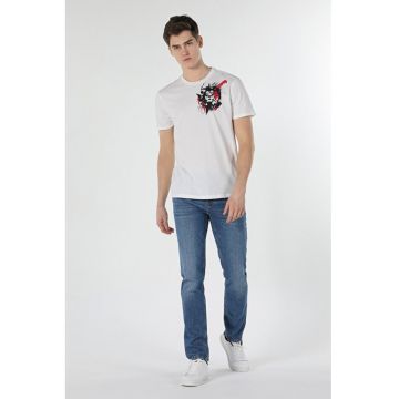 Tricou Cu Maneca Scurta De BarbatiAlb Regular Fit