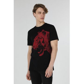 Tricou Cu Maneca Scurta DeBarbati Negru Regular Fit