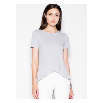 Tricou dama  asimetric - gri - viscoza