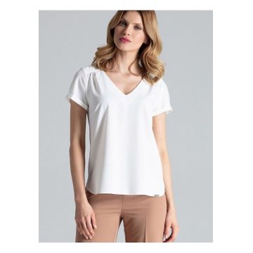 Tricou dama -  elastan/poliester - alb -
