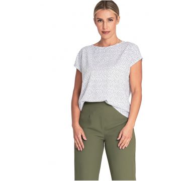 Tricou dama M1048 -  Poliester/Elastan - Alb