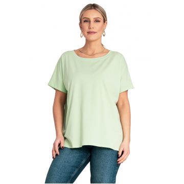 Tricou dama M1164 -  Bumbac/Elastan - Verde -
