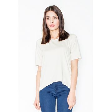 Tricou dama -  Spatele gol - Viscoza/Elastan - Ecru