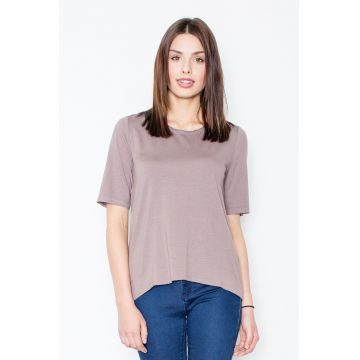 Tricou dama -  Spatele gol - Viscoza/Elastan - Maro cafeniu