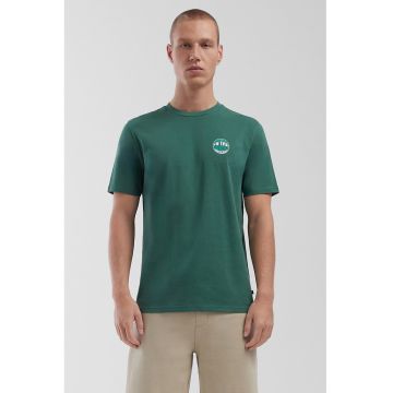 Tricou de bumbac cu decolteu la baza gatului