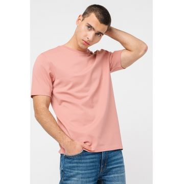 Tricou de bumbac cu decolteu la baza gatului Dimerstee