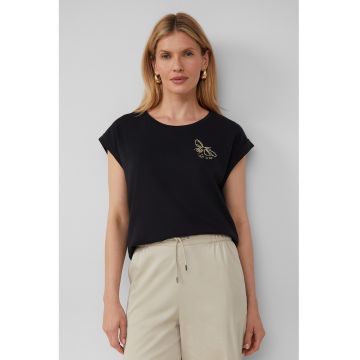 Tricou de bumbac cu decolteu rotund