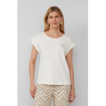 Tricou de bumbac cu decolteu rotund
