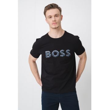 Tricou din amestec de bumbac cu imprimeu logo