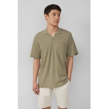 Tricou din amestec de in cu decolteu in V