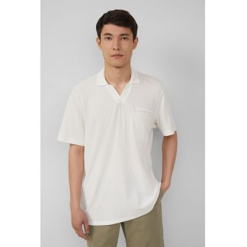 Tricou din amestec de in cu decolteu in V
