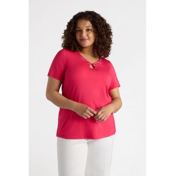 Tricou din amestec de lyocell cu decupaje