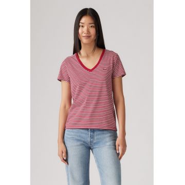 Tricou din bumbac cu decolteu in V
