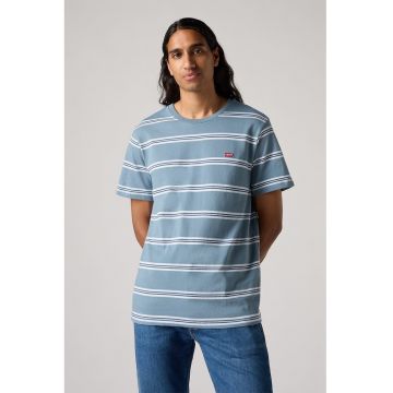 Tricou din bumbac cu decolteu la baza gatului