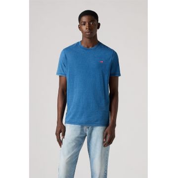 Tricou din bumbac cu decolteu la baza gatului