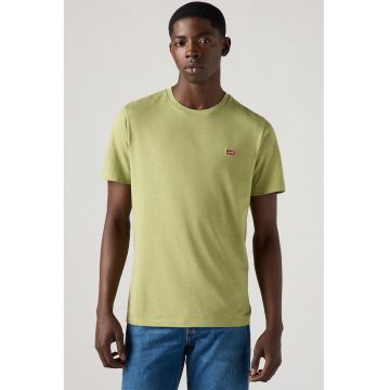 Tricou din bumbac cu decolteu la baza gatului