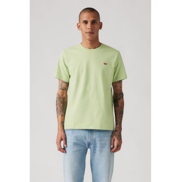 Tricou din bumbac cu decolteu la baza gatului