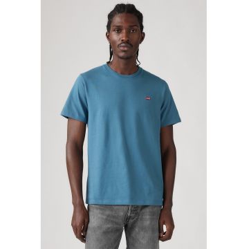 Tricou din bumbac cu decolteu la baza gatului