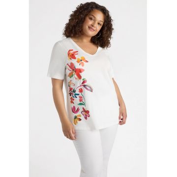 Tricou din bumbac cu imprimeu floral