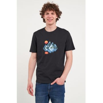 Tricou din bumbac cu imprimeu pe partea din fata