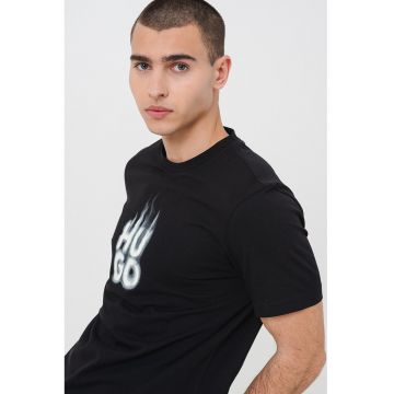 Tricou din bumbac cu model logo Dalayer