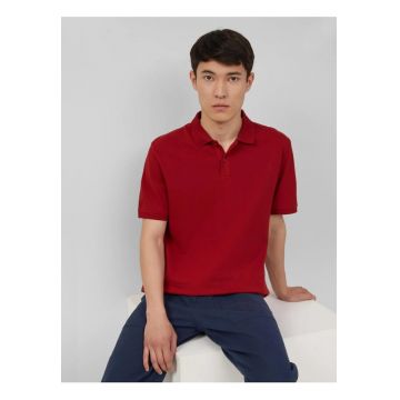Tricou polo barbati - Regular fit din bumbac - Rosu inchis -
