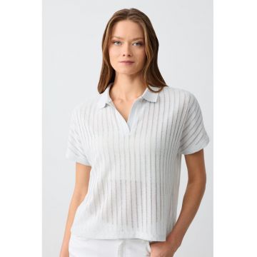 Tricou polo cu dungi stralucitoare