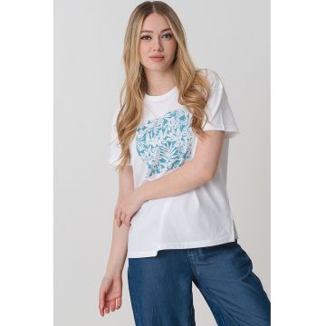 Tricou regular fit cu model floral