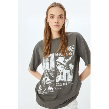 Tricou relaxed fit din bumbac cu imprimeu