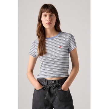Tricou slim fit crop Essential