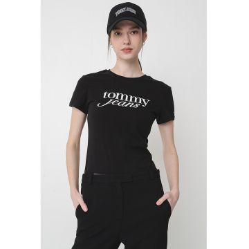 Tricou slim fit cu imprimeu logo