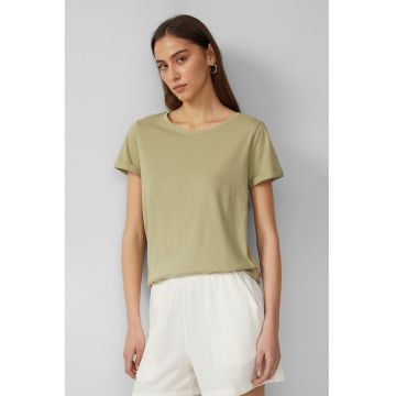 Tricou uni cu decolteu rotund