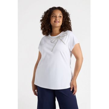 Tricou uni cu strasuri