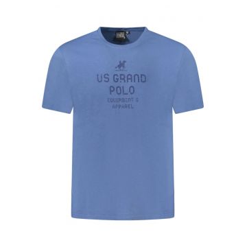 U.S. Grand POLO Tricou barbati cu imprimeu din bumbac - regular fit - albastru -