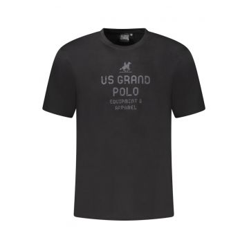 U.S. Grand POLO Tricou barbati cu imprimeu din bumbac - regular fit - negru -