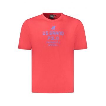 U.S. Grand POLO Tricou barbati cu imprimeu din bumbac - regular fit - rosu -