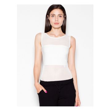 Body  bej - transparent - fara bretele - decolteu semicircular - poliester.