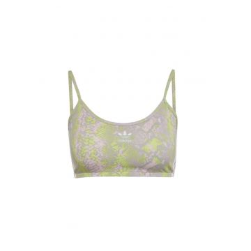 Bustiera sport  bumbac/elastan - pentru antrenament - bretele fara ajustare - verde -