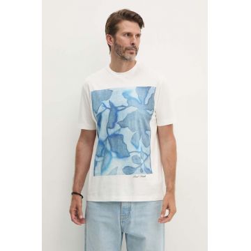 Paul Smith tricou din bumbac barbati, culoarea alb, cu imprimeu, M1R-919T-NP4739