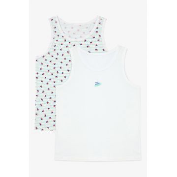Set de top cu decolteu rotund - 2 piese