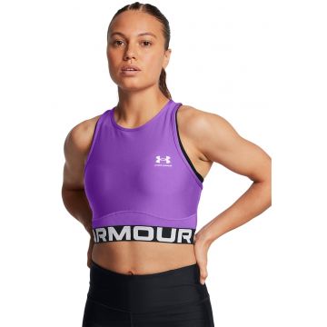 Top crop cu banda logo pentru fitness