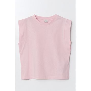 Top din bumbac cu model uni