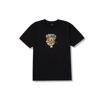 Tricou barbati  imprimeu - negru - bumbac -
