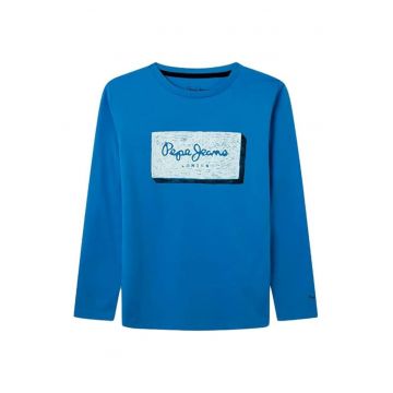 Tricou copii -  164 - albastru - bumbac - maneca lunga -
