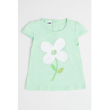 Tricou cu decolteu in A si imprimeu floral
