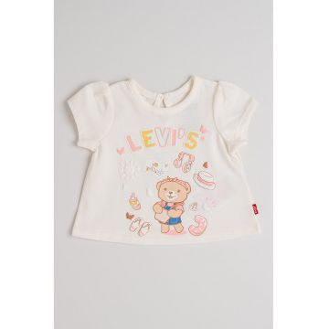 Tricou cu decolteu la baza gatului si imprimeu