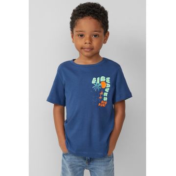 Tricou cu decolteu la baza gatului si imprimeu