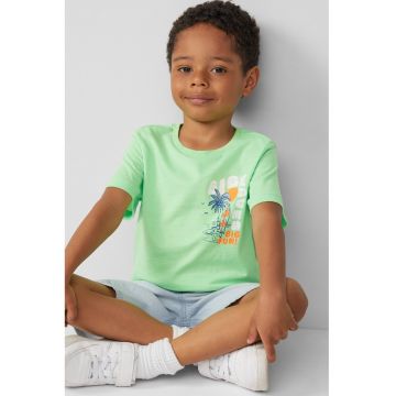 Tricou cu decolteu la baza gatului si imprimeu