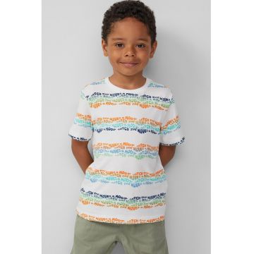 Tricou cu decolteu la baza gatului si imprimeu