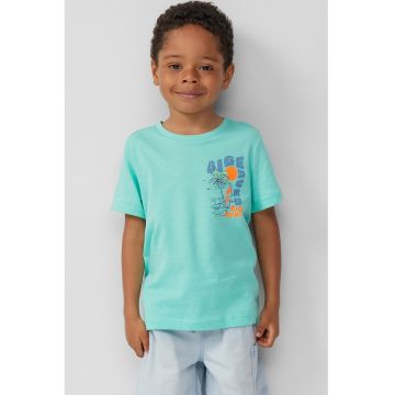 Tricou cu decolteu la baza gatului si imprimeu